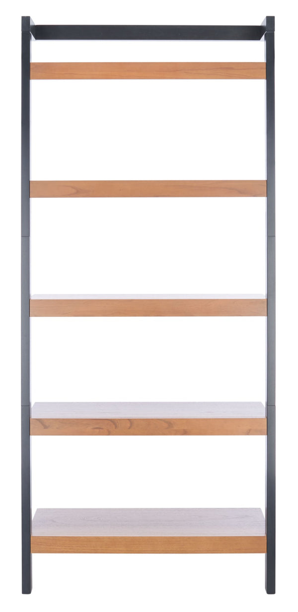 Safavieh Beauregard 5-Tier Leaning Etagere - Industrial Farmhouse Design For Stylish Storage & Display Natural / Charcoal ETG9402A