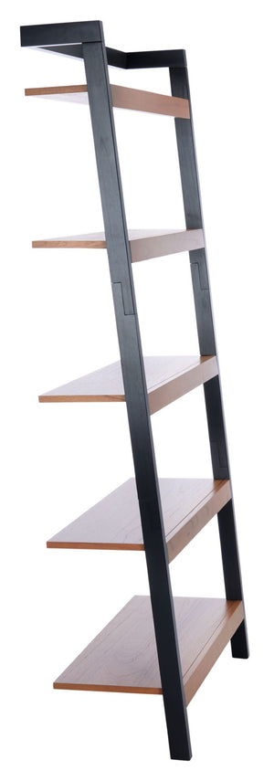 Safavieh Beauregard 5-Tier Leaning Etagere - Industrial Farmhouse Design For Stylish Storage & Display Natural / Charcoal ETG9402A