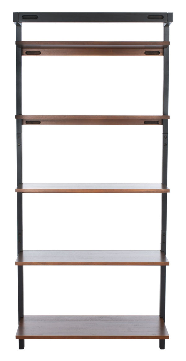 Safavieh Beauregard 5-Tier Leaning Etagere - Industrial Farmhouse Design For Stylish Storage & Display Honey Brown / Charcoal ETG9402C