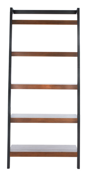 Safavieh Beauregard 5-Tier Leaning Etagere - Industrial Farmhouse Design For Stylish Storage & Display Honey Brown / Charcoal ETG9402C
