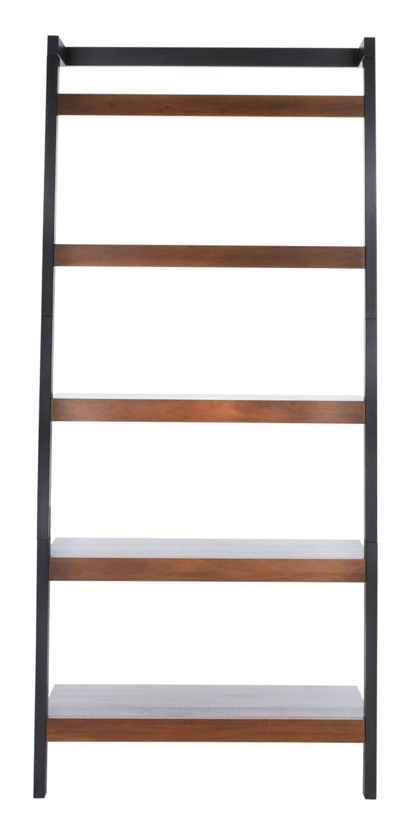 Safavieh Beauregard 5-Tier Leaning Etagere - Industrial Farmhouse Design For Stylish Storage & Display Honey Brown / Charcoal ETG9402C