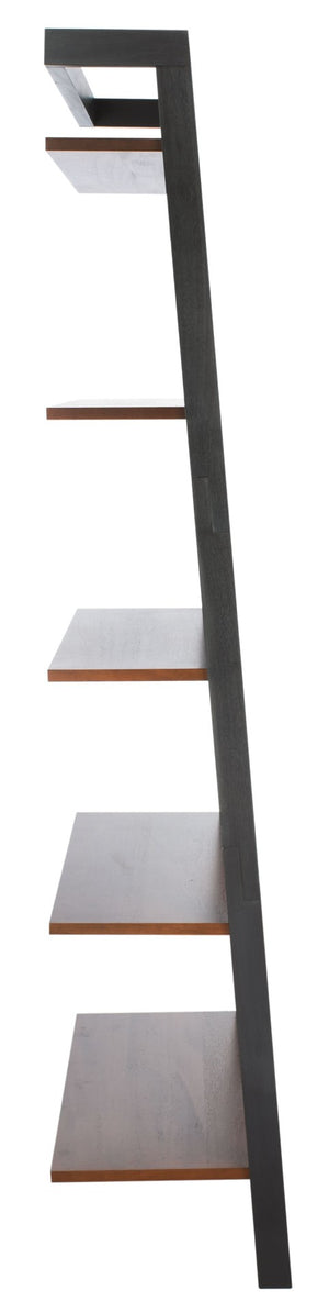 Safavieh Beauregard 5-Tier Leaning Etagere - Industrial Farmhouse Design For Stylish Storage & Display Honey Brown / Charcoal ETG9402C