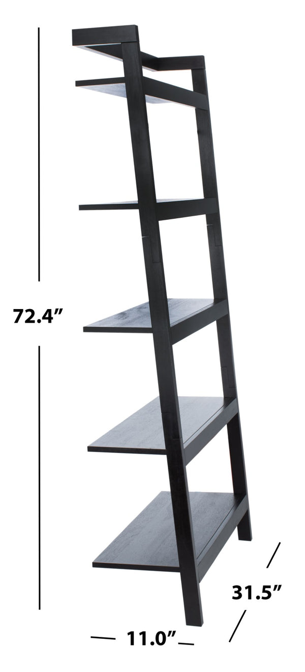 Safavieh Beauregard 5-Tier Leaning Etagere - Industrial Farmhouse Design For Stylish Storage & Display Black ETG9402D