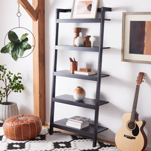 Safavieh Beauregard 5-Tier Leaning Etagere - Industrial Farmhouse Design For Stylish Storage & Display Black ETG9402D