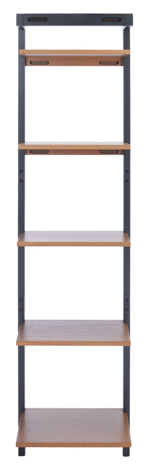Safavieh Yassi 5-Tier Leaning Etagere - Rustic Storage Solution For Small Spaces With Stylish Open Shelving Natural / Charcoal ETG9403A