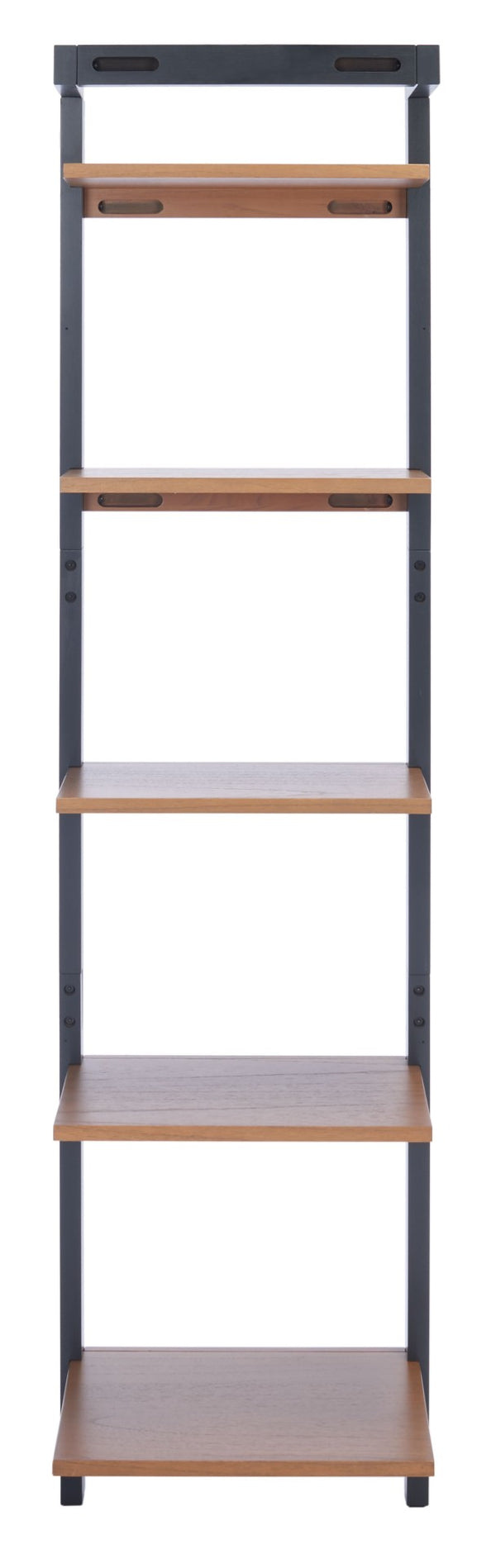 Safavieh Yassi 5-Tier Leaning Etagere - Rustic Storage Solution For Small Spaces With Stylish Open Shelving Natural / Charcoal ETG9403A
