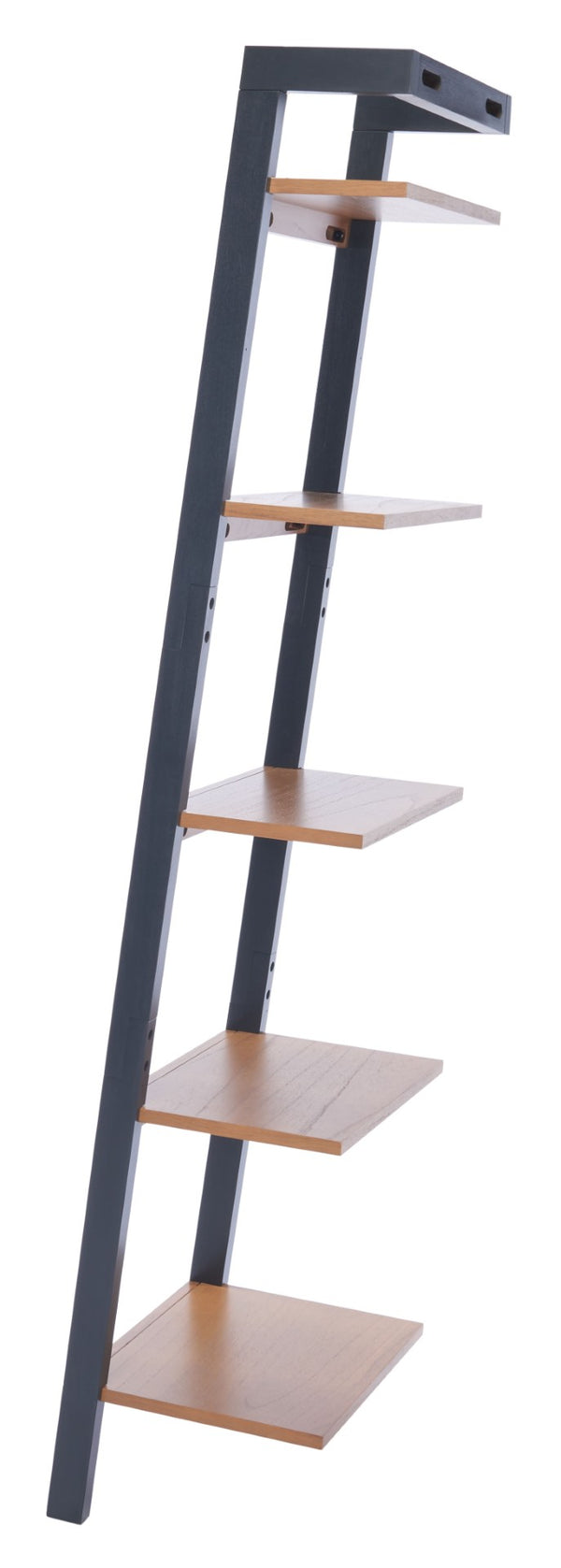 Safavieh Yassi 5-Tier Leaning Etagere - Rustic Storage Solution For Small Spaces With Stylish Open Shelving Natural / Charcoal ETG9403A