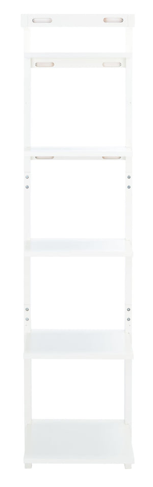 Safavieh Yassi 5-Tier Leaning Etagere - Rustic Storage Solution For Small Spaces With Stylish Open Shelving White ETG9403B