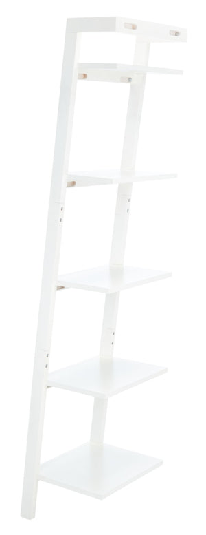 Safavieh Yassi 5-Tier Leaning Etagere - Rustic Storage Solution For Small Spaces With Stylish Open Shelving White ETG9403B
