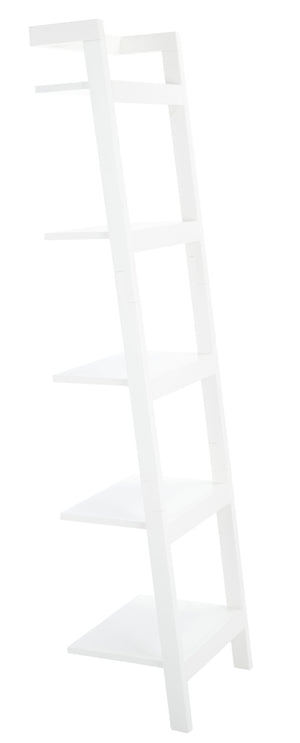 Safavieh Yassi 5-Tier Leaning Etagere - Rustic Storage Solution For Small Spaces With Stylish Open Shelving White ETG9403B