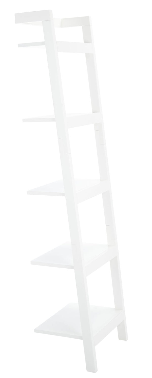 Safavieh Yassi 5-Tier Leaning Etagere - Rustic Storage Solution For Small Spaces With Stylish Open Shelving White ETG9403B