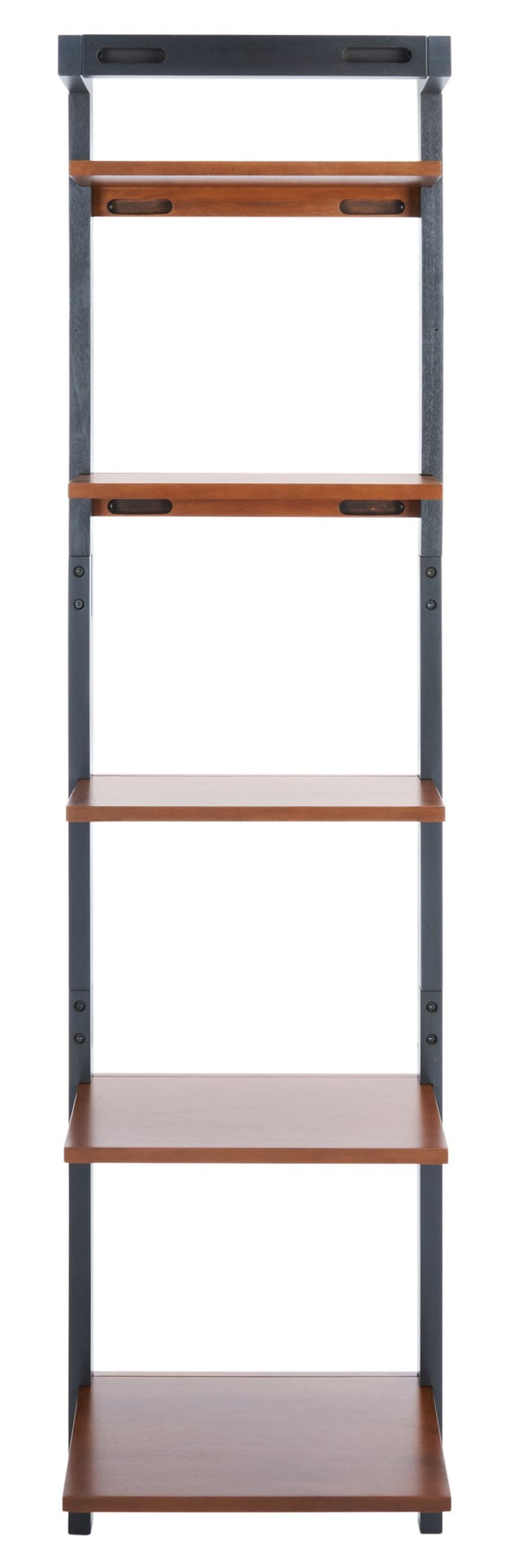 Safavieh Yassi 5-Tier Leaning Etagere - Rustic Storage Solution For Small Spaces With Stylish Open Shelving Honey Brown / Charcoal ETG9403C