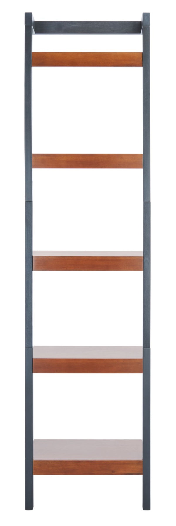 Safavieh Yassi 5-Tier Leaning Etagere - Rustic Storage Solution For Small Spaces With Stylish Open Shelving Honey Brown / Charcoal ETG9403C