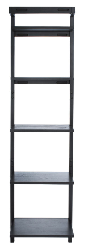 Safavieh Yassi 5-Tier Leaning Etagere - Rustic Storage Solution For Small Spaces With Stylish Open Shelving Black ETG9403D