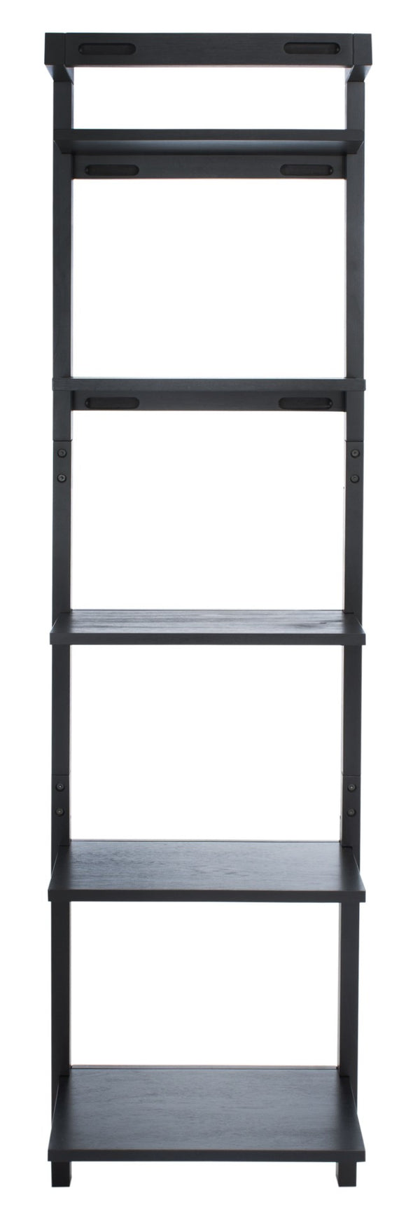 Safavieh Yassi 5-Tier Leaning Etagere - Rustic Storage Solution For Small Spaces With Stylish Open Shelving Black ETG9403D