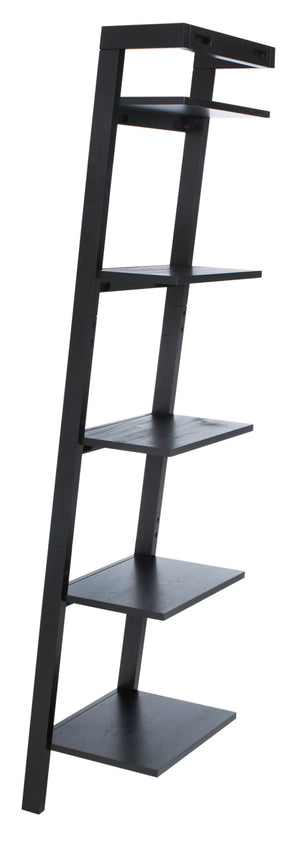Safavieh Yassi 5-Tier Leaning Etagere - Rustic Storage Solution For Small Spaces With Stylish Open Shelving Black ETG9403D