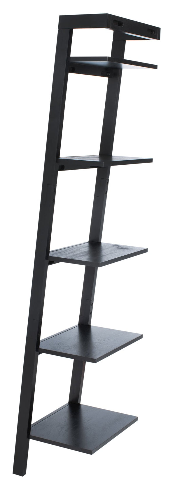 Safavieh Yassi 5-Tier Leaning Etagere - Rustic Storage Solution For Small Spaces With Stylish Open Shelving Black ETG9403D