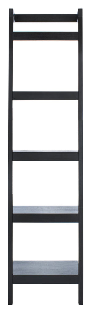 Safavieh Yassi 5-Tier Leaning Etagere - Rustic Storage Solution For Small Spaces With Stylish Open Shelving Black ETG9403D