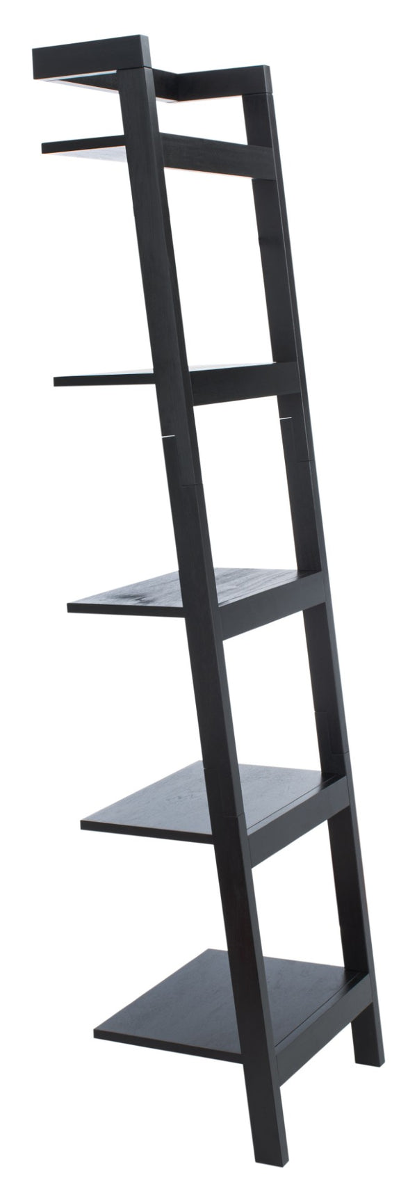 Safavieh Yassi 5-Tier Leaning Etagere - Rustic Storage Solution For Small Spaces With Stylish Open Shelving Black ETG9403D