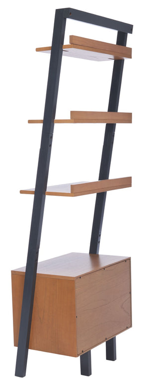Safavieh Lavina 3-Shelf Etagere With Drawer - Stylish Industrial Storage Solution For Any Space Natural / Charcoal ETG9404A