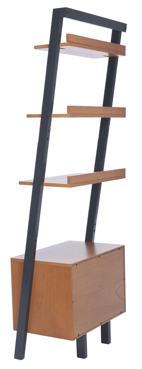 Safavieh Lavina 3-Shelf Etagere With Drawer - Stylish Industrial Storage Solution For Any Space Natural / Charcoal ETG9404A