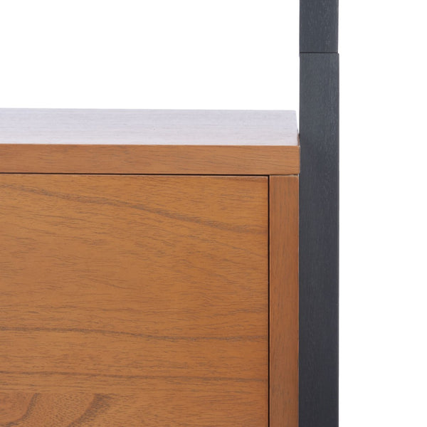 Safavieh Lavina 3-Shelf Etagere With Drawer - Stylish Industrial Storage Solution For Any Space Natural / Charcoal ETG9404A