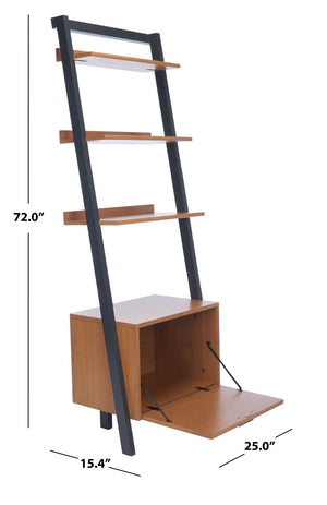 Safavieh Lavina 3-Shelf Etagere With Drawer - Stylish Industrial Storage Solution For Any Space Natural / Charcoal ETG9404A