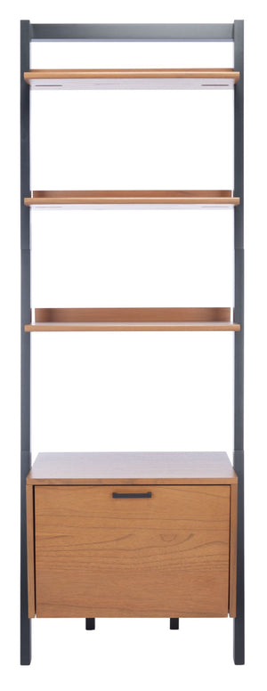 Safavieh Lavina 3-Shelf Etagere With Drawer - Stylish Industrial Storage Solution For Any Space Natural / Charcoal ETG9404A