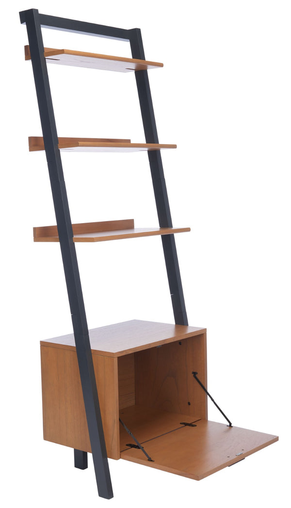 Safavieh Lavina 3-Shelf Etagere With Drawer - Stylish Industrial Storage Solution For Any Space Natural / Charcoal ETG9404A
