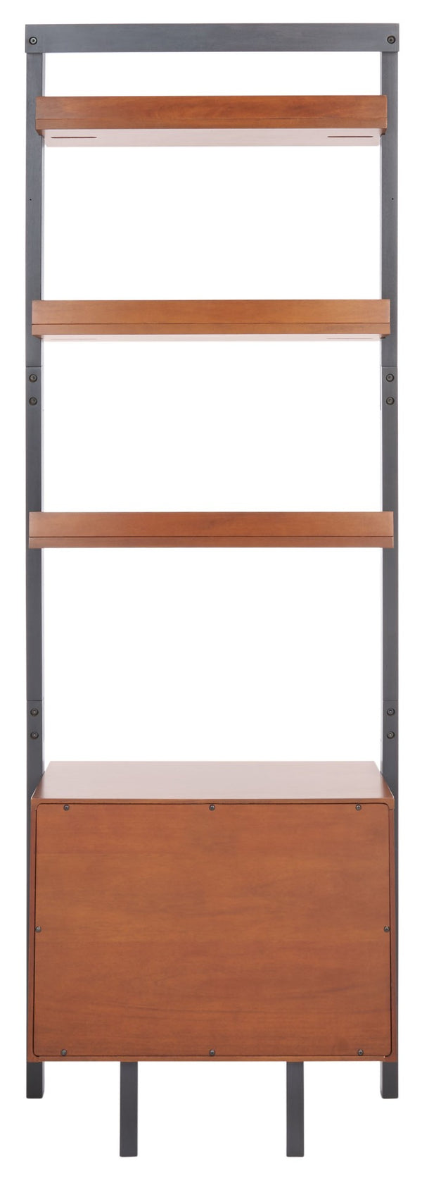 Safavieh Lavina 3-Shelf Etagere With Drawer - Stylish Industrial Storage Solution For Any Space Honey Brown / Charcoal ETG9404C