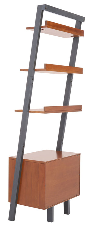 Safavieh Lavina 3-Shelf Etagere With Drawer - Stylish Industrial Storage Solution For Any Space Honey Brown / Charcoal ETG9404C
