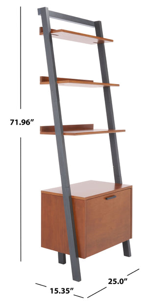 Safavieh Lavina 3-Shelf Etagere With Drawer - Stylish Industrial Storage Solution For Any Space Honey Brown / Charcoal ETG9404C