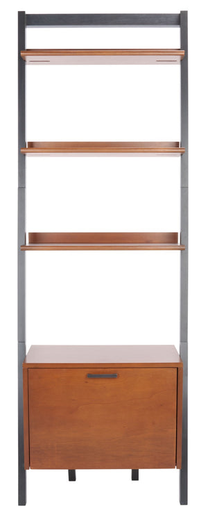 Safavieh Lavina 3-Shelf Etagere With Drawer - Stylish Industrial Storage Solution For Any Space Honey Brown / Charcoal ETG9404C