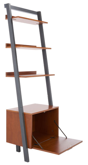 Safavieh Lavina 3-Shelf Etagere With Drawer - Stylish Industrial Storage Solution For Any Space Honey Brown / Charcoal ETG9404C