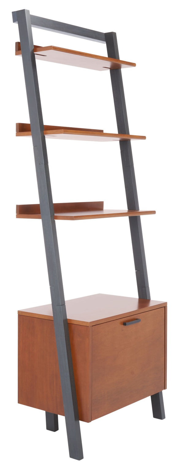 Safavieh Lavina 3-Shelf Etagere With Drawer - Stylish Industrial Storage Solution For Any Space Honey Brown / Charcoal ETG9404C