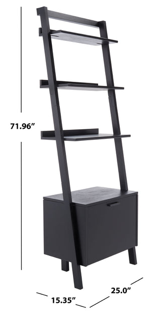 Safavieh Lavina 3-Shelf Etagere With Drawer - Stylish Industrial Storage Solution For Any Space Black ETG9404D