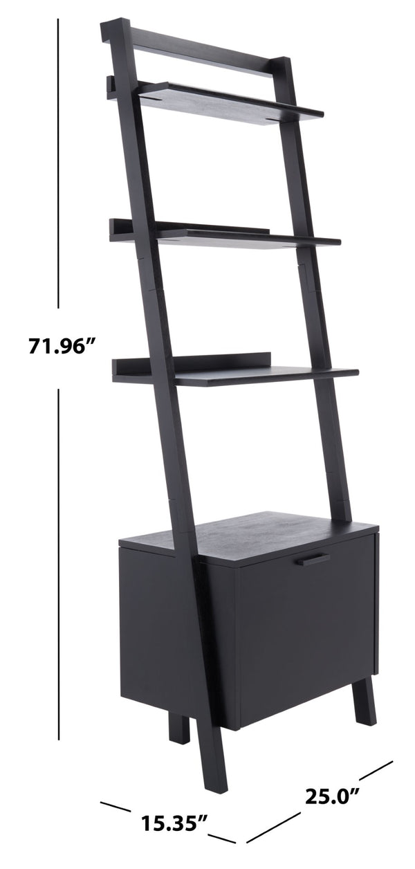 Safavieh Lavina 3-Shelf Etagere With Drawer - Stylish Industrial Storage Solution For Any Space Black ETG9404D