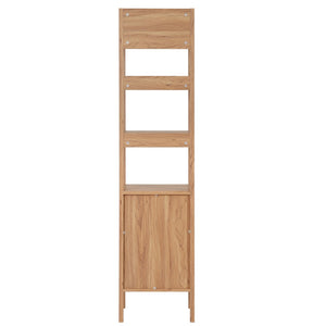 Safavieh Glapelle Oak-Finish 4-Shelf Bookcase With Concealed Cabinet For Stylish Space-Saving Storage Solutions ETG9600A