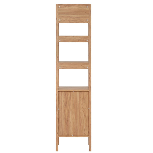Safavieh Glapelle Oak-Finish 4-Shelf Bookcase With Concealed Cabinet For Stylish Space-Saving Storage Solutions ETG9600A