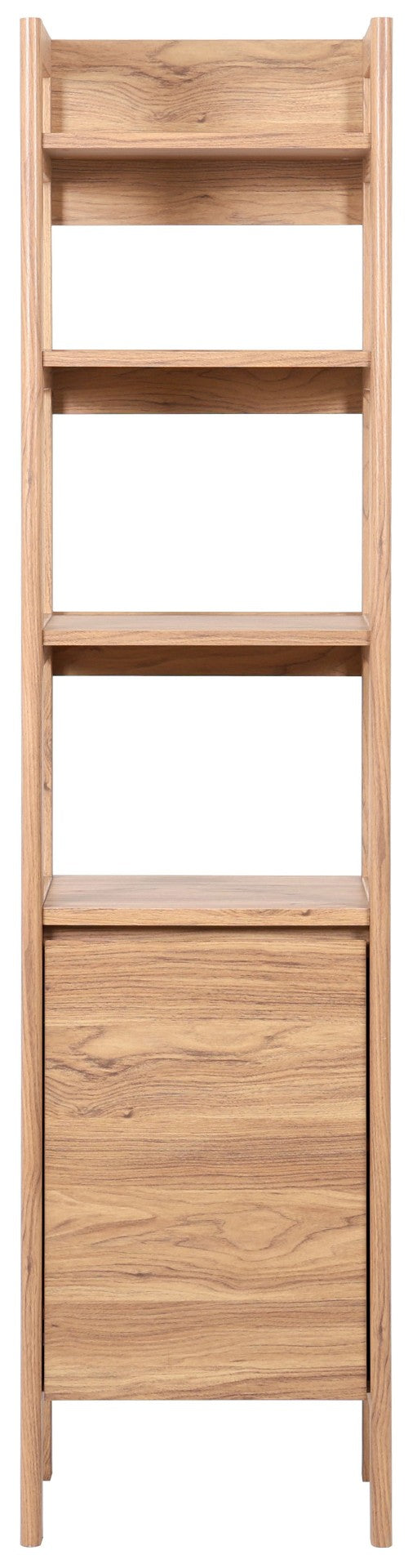 Safavieh Glapelle Oak-Finish 4-Shelf Bookcase With Concealed Cabinet For Stylish Space-Saving Storage Solutions ETG9600A