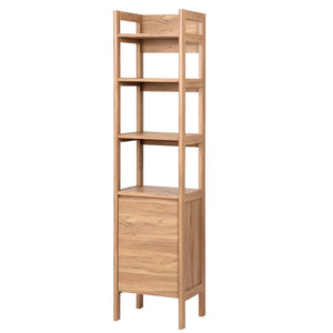 Safavieh Glapelle Oak-Finish 4-Shelf Bookcase With Concealed Cabinet For Stylish Space-Saving Storage Solutions ETG9600A