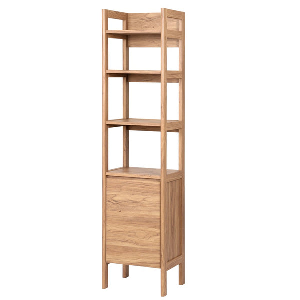 Safavieh Glapelle Oak-Finish 4-Shelf Bookcase With Concealed Cabinet For Stylish Space-Saving Storage Solutions ETG9600A