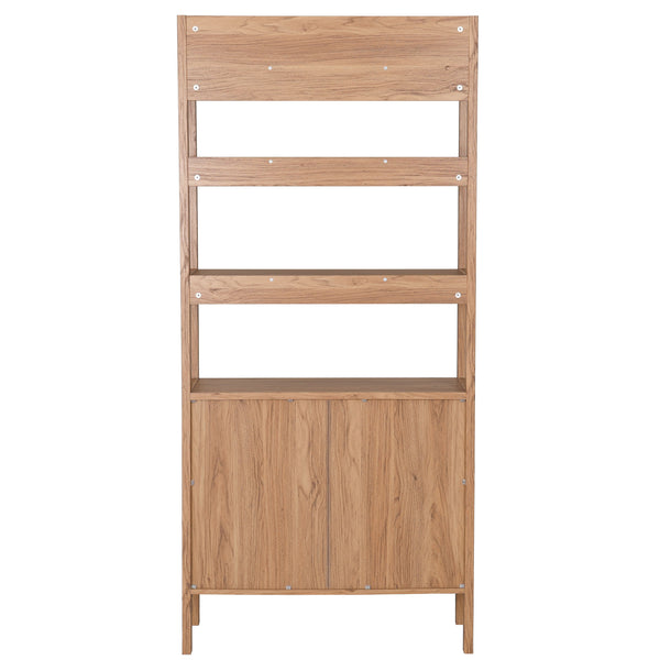 Safavieh Glapelle 4 Shelf 2 Door Bookcase In Elegant Oak – Stylish Storage Solution For Books & Collectibles Oak Wood Etg9601a