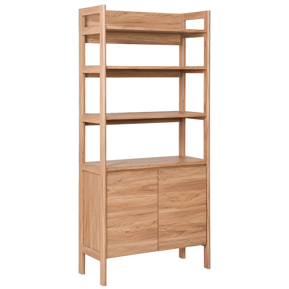 Safavieh Glapelle Oak-Finish 4-Shelf Bookcase With 2 Door Storage - Elegant, Stylish, And Space-Saving Design! ETG9601A