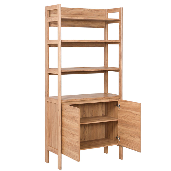 Safavieh Glapelle 4 Shelf 2 Door Bookcase In Elegant Oak – Stylish Storage Solution For Books & Collectibles Oak Wood Etg9601a