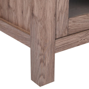 English Elm Dion 59-Inch Modern Buffet Sideboard: Sleek Storage Cabinet with Glass Doors & Open Shelf Design Brown EV-CA7515-ZZ-BR-GG