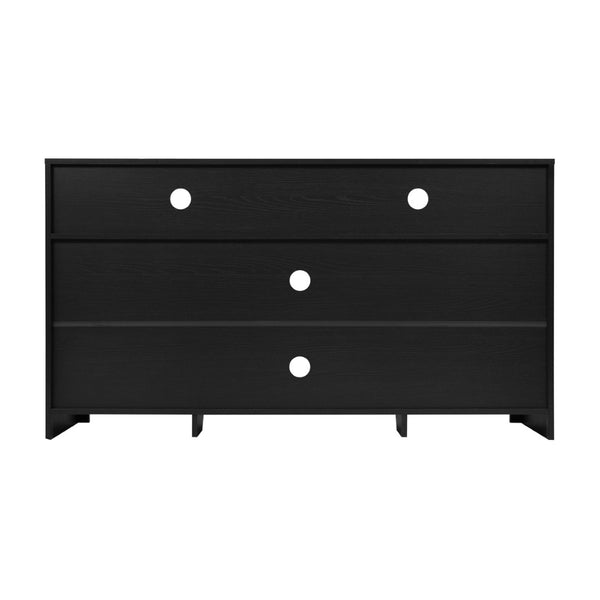 English Elm Malaki Mid-Century Modern Buffet Sideboard with Soft Close Doors & Adjustable Storage for TVs Up to 65" Black 58" EV-ET8114-ZZ-BLK-GG