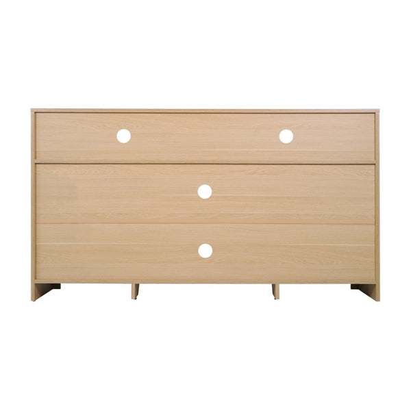 English Elm Malaki Mid-Century Modern Buffet Sideboard with Soft Close Doors & Adjustable Storage for TVs Up to 65" Natural 58" EV-ET8114-ZZ-NAT-GG