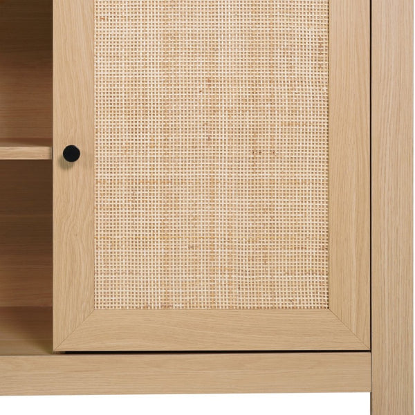 English Elm Malaki Mid-Century Modern Buffet Sideboard with Soft Close Doors & Adjustable Storage for TVs Up to 65" Natural 58" EV-ET8114-ZZ-NAT-GG