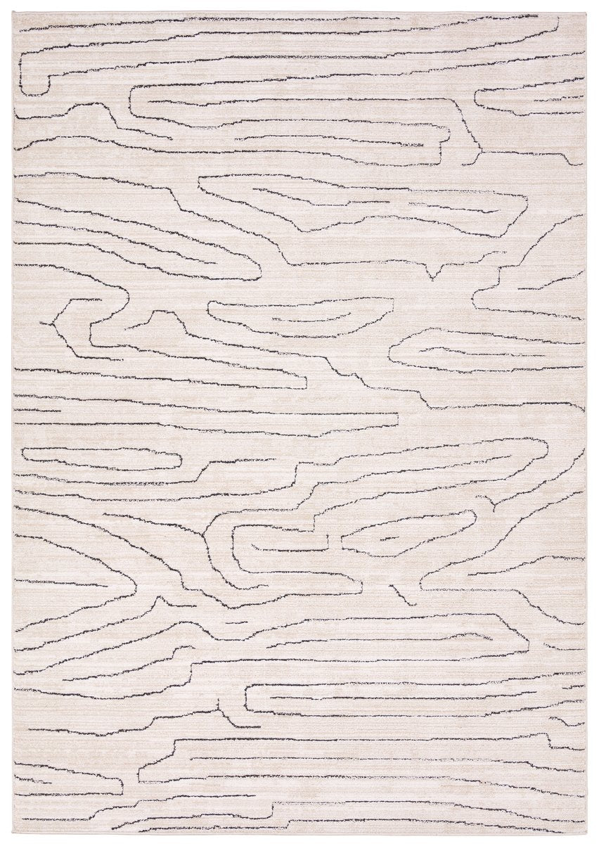 Jaipur Living Eva Newlyn Eva01 Powerloomed Machinemade 100% Polyester Lines Abstract Indoor Rug Ivory 100% Polyester Rug160952